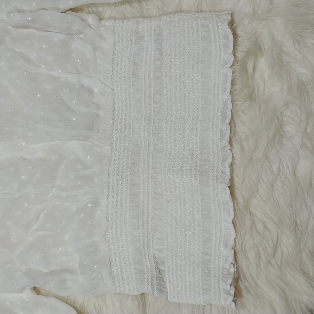 Free People white sheer long sleeve blouse top XS - Picture 10 of 11